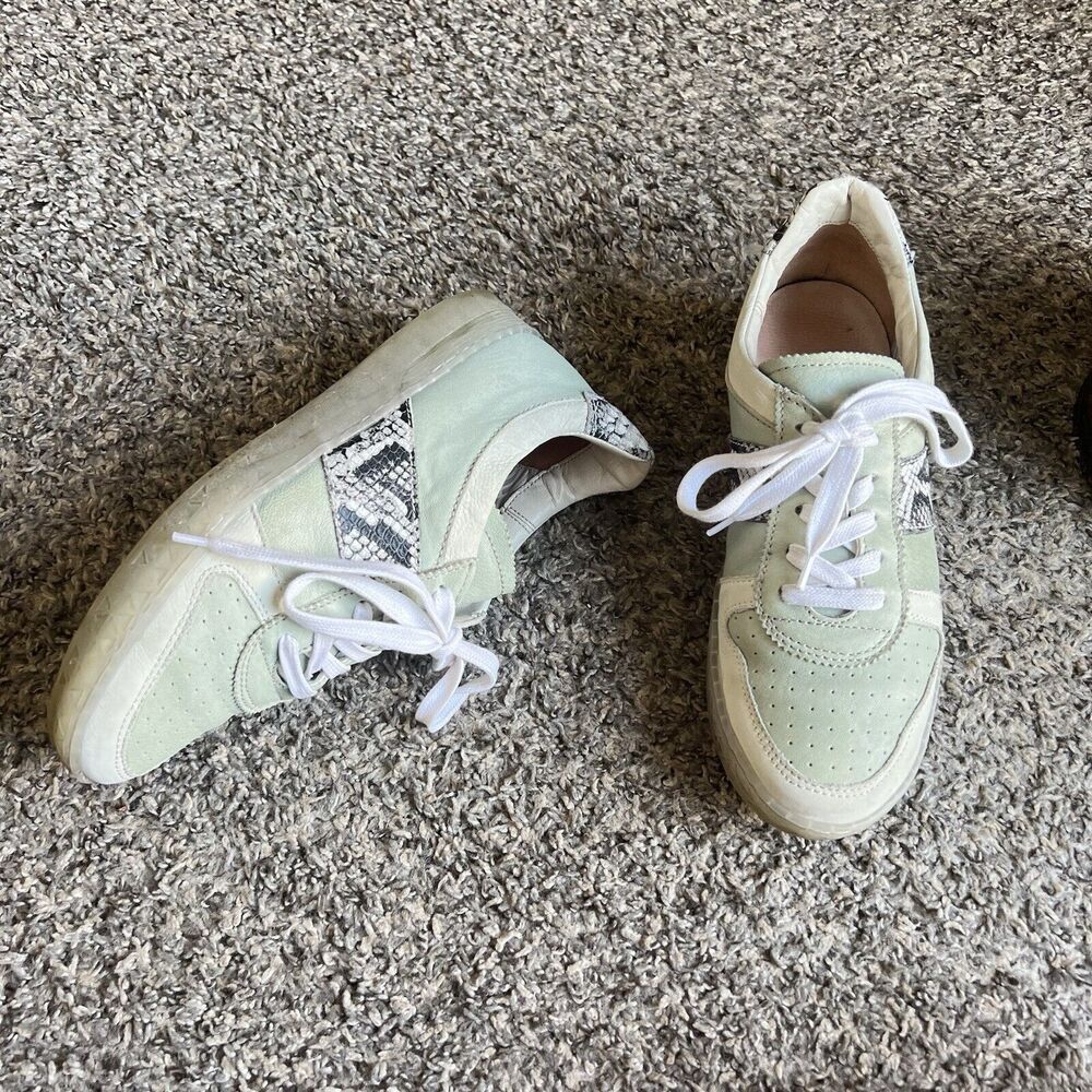 Miz Mooz Flip Leather Comfort Sneakers Shoe Seafoam Green EUR 39 US 8.5-9